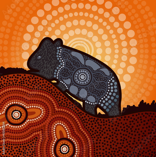 Dot art wombat artwork