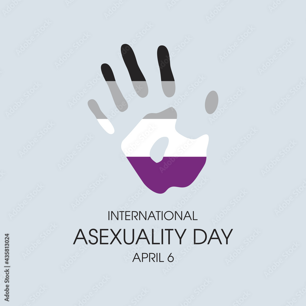 International Asexuality Day Vector Handprint With The Colors Of The Asexuality Pride Flag Icon 