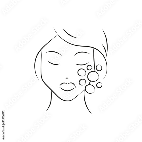 face of woman doing cosmetic procedure in beauty salon