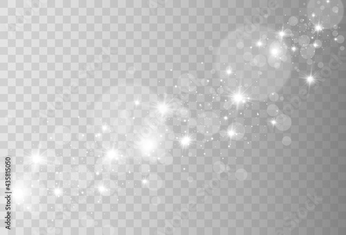 Bright beautiful star.Vector illustration of a light effect on a transparent background. 