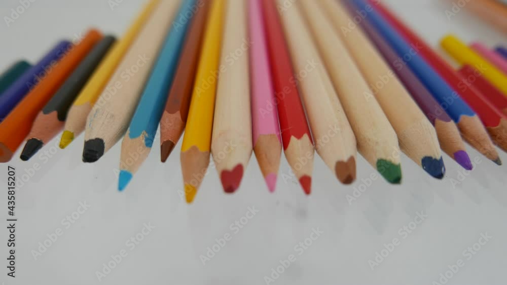 set of multicolor pastels over white set of multicolor pastels over white