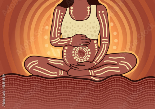 Pregnant woman art - Aboriginal