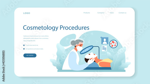 Dermatologist web banner or landing page. Dermatology specialist