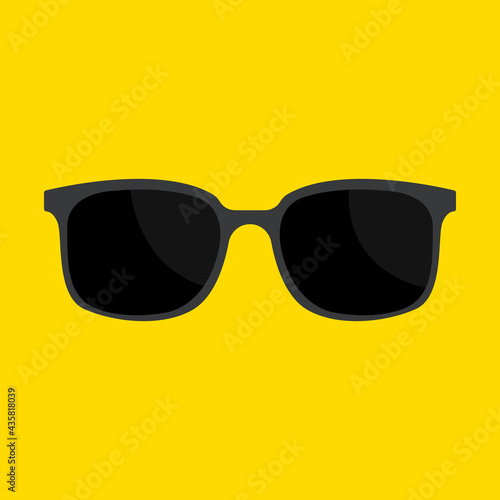Cool Black Cartoon Sunglasses Eye Frames vector icon