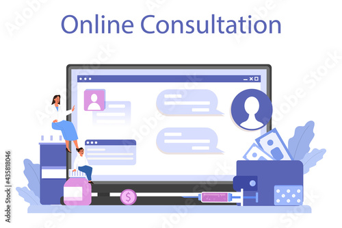 Health insurance online service or platform. Idea of security