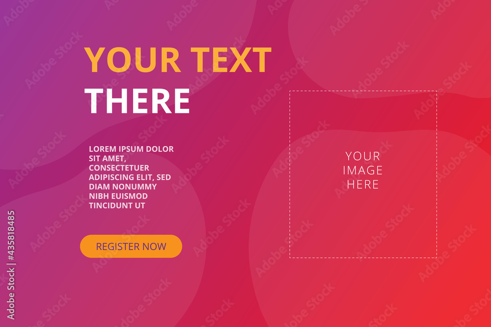 Vector banner template with red and pink background with transparent clouds and yellow letters Vector banner template with red and pink background with transparent clouds and yellow letters