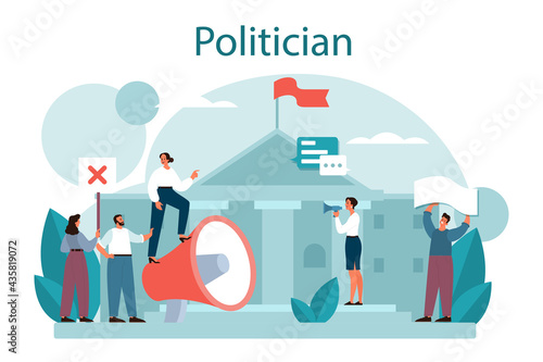 Politician concept. Idea of election and governement. Democratic governance