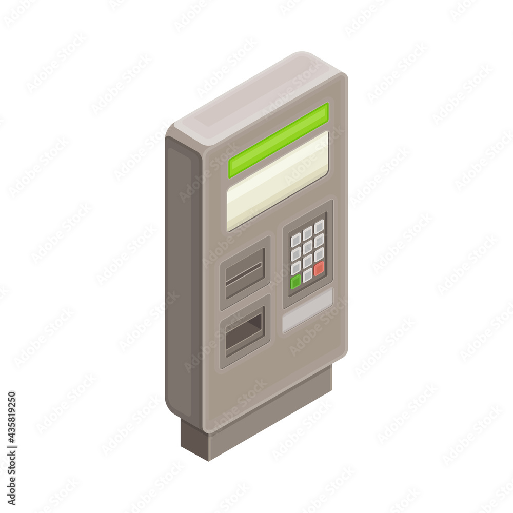 Ticket Vending Machine in Metro or Subway Isometric Vector Illustration Ticket Vending Machine in Metro or Subway Isometric Vector Illustration