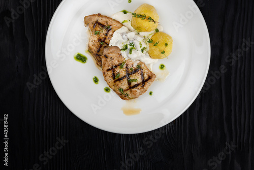 Grilled pork meat with
