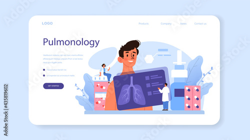 Pulmonologist web banner or landing page. Idea of health