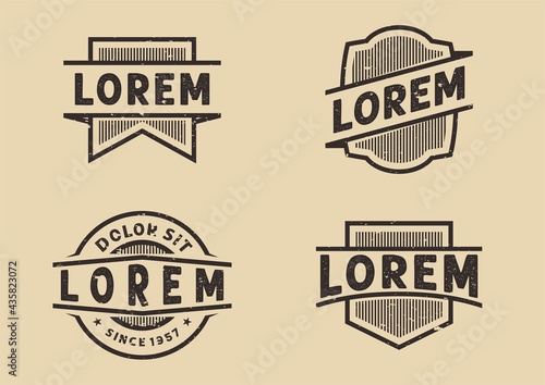 RUSTIC VINTAGE LOGO PANEL VECTOR GRUNGE DESIGN TEMPLATE