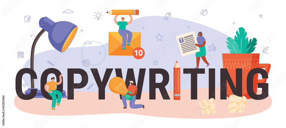 Obraz premium Copywriting typographic header. Writing and designing texts