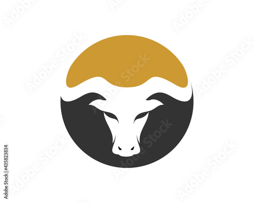 Goat head silhouette in the circle logo