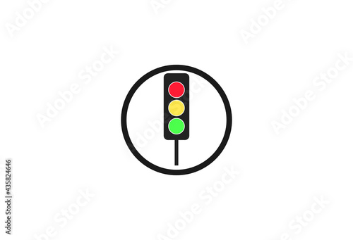 Stoplight sign. Icon traffic light. Vector illustration for graphic design, Web, UI, app.