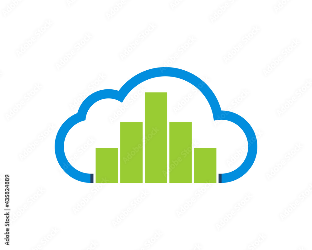 Chart growth up in the cloud logo Chart growth up in the cloud logo