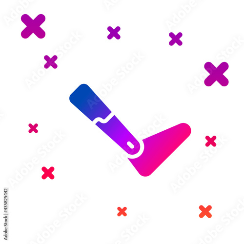 Color Prosthesis leg icon isolated on white background. Futuristic concept of bionic leg, robotic mechanical leg. Gradient random dynamic shapes. Vector