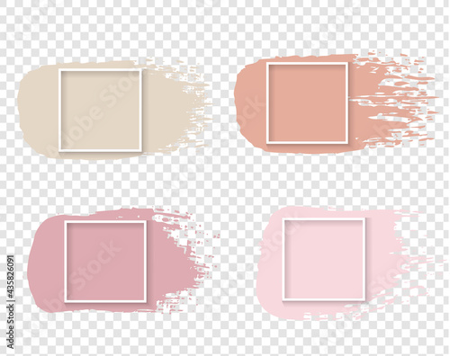 Pink Paint With White Frame Transparent Background, Vector Illustration
