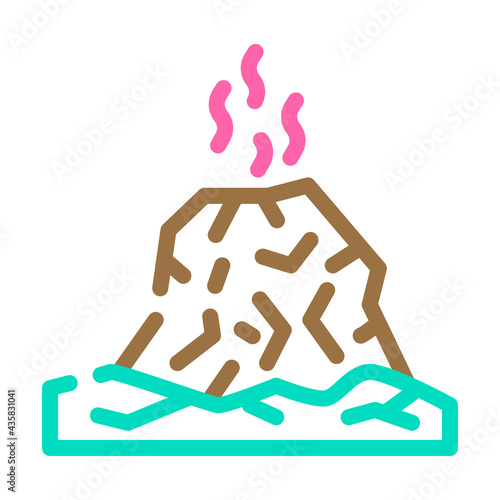 eruption disaster color icon vector. eruption disaster sign. isolated symbol illustration
