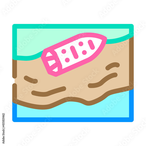 tanker spill disaster color icon vector. tanker spill disaster sign. isolated symbol illustration