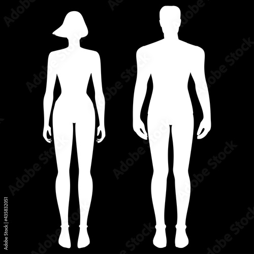 silhouette of the male and female body