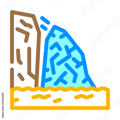 breakaway iceberg disaster color icon vector. breakaway iceberg disaster sign. isolated symbol illustration