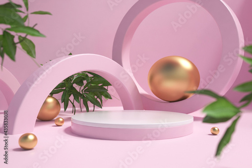abstract 3d depth and realism background,pastel color showcase for product . 3d rendering
