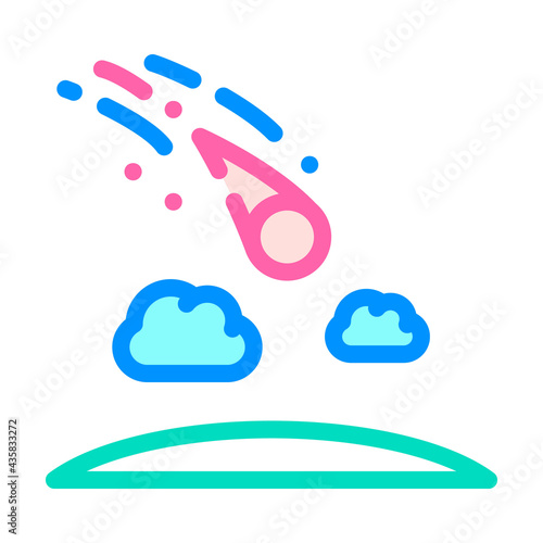 meteor falling disaster color icon vector. meteor falling disaster sign. isolated symbol illustration