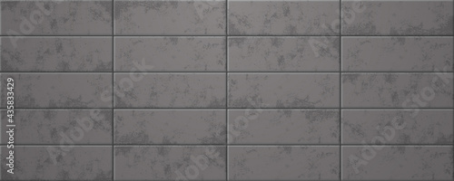 Dark grey colored ceramic tiles. Modern seamless pattern, rectangle floor and wall tiles. 