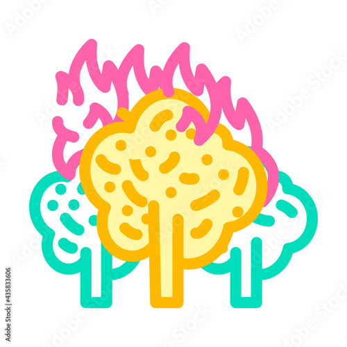 forest fire disaster color icon vector. forest fire disaster sign. isolated symbol illustration