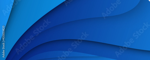 Paper layer circle blue abstract background. Curves and lines use for banner, cover, poster, wallpaper, design with space for text. Blue banner background