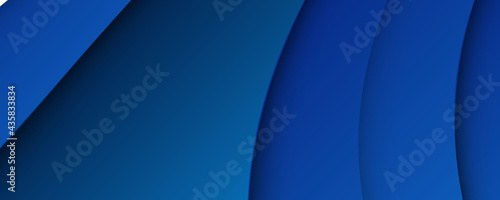 Paper layer circle blue abstract background. Curves and lines use for banner, cover, poster, wallpaper, design with space for text. Blue banner background