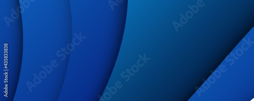 Paper layer circle blue abstract background. Curves and lines use for banner, cover, poster, wallpaper, design with space for text. Blue banner background