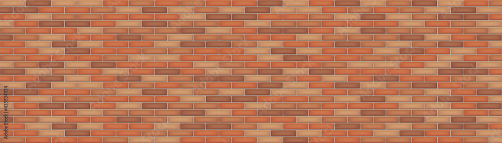 Obraz premium Brick wall. Modern seamless pattern, multicolored brick wall texture. Vector illustration.