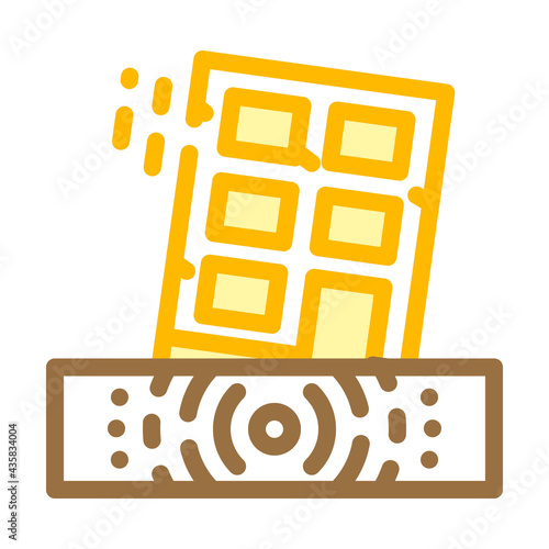 earthquake disaster color icon vector. earthquake disaster sign. isolated symbol illustration
