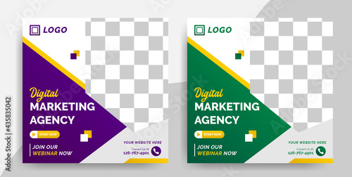 Digital Marketing square social media post and web banner flyer template