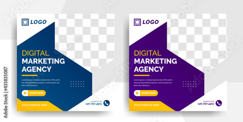 Digital Marketing corporate square social media post and web banner flyer template