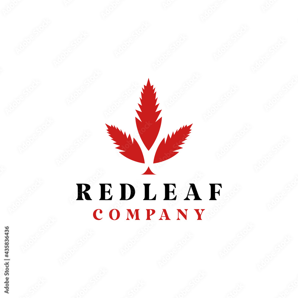 red leaf logo design vector with foliage concept for agriculture red leaf logo design vector with foliage concept for agriculture