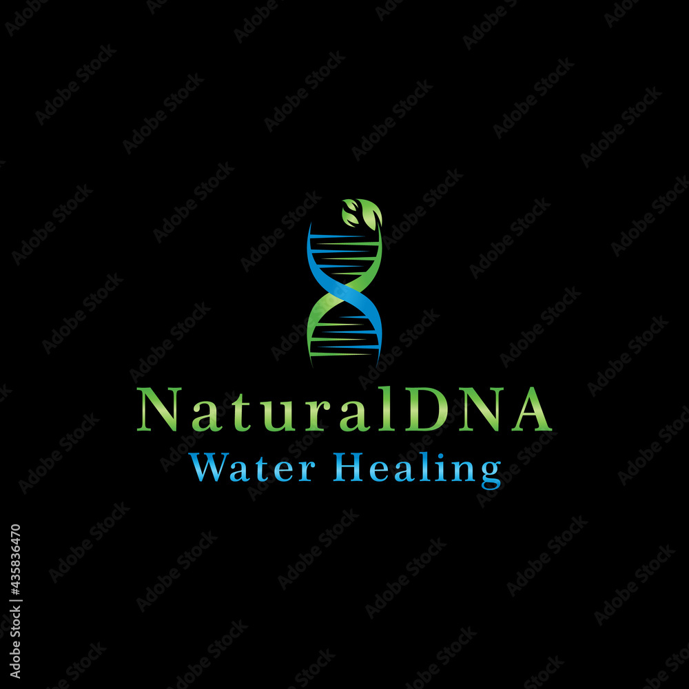 natural dna logo design vector with the concept of leaves and water for health and natural healing natural dna logo design vector with the concept of leaves and water for health and natural healing
