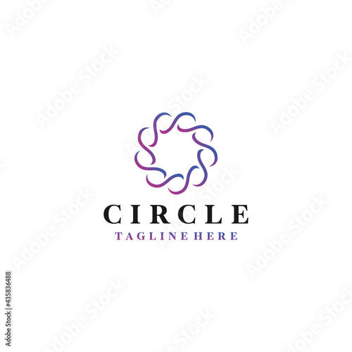 gen logo design vector with colorful circle concept for health and healing