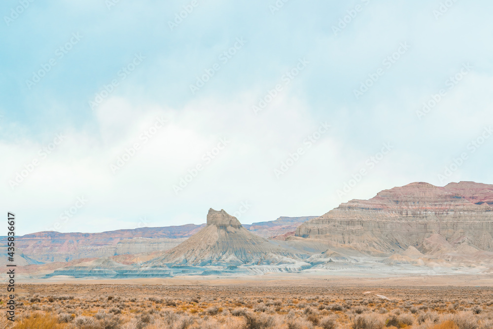 Amazing panoramic landscape in Utah, rocky landscape in Alstrom Point, USA