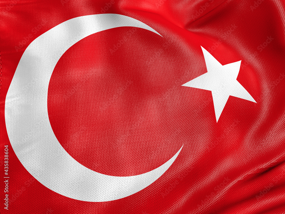Obraz premium Turkish Flag, Turkey, Flag design and presentation study