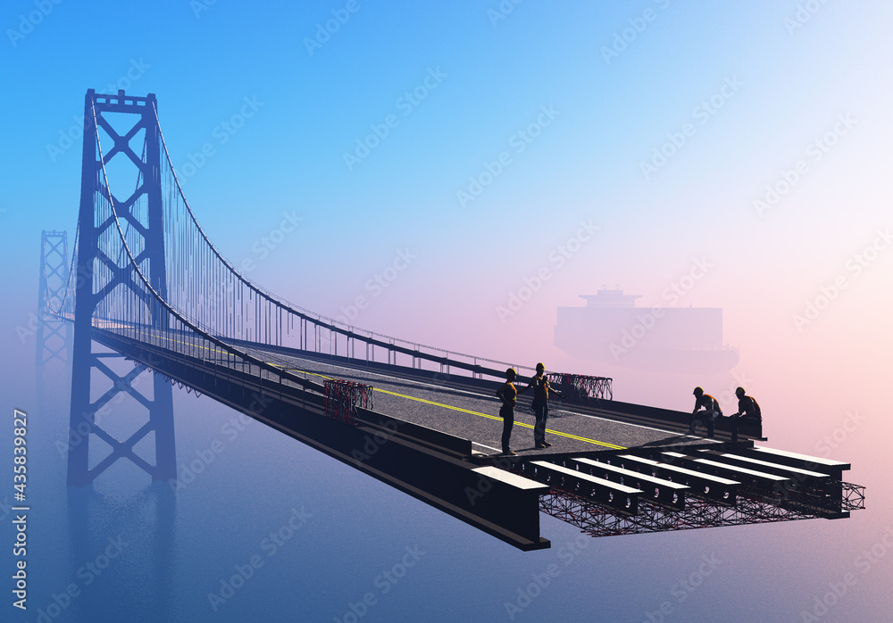 Obraz premium The construction of the bridge.