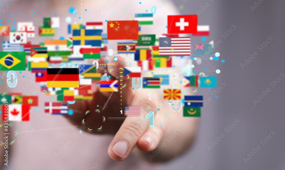 Global communication, international messaging and translation concept Global communication, international messaging and translation concept