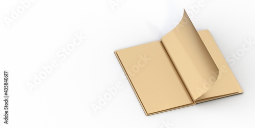 Mock up of a floating book on a color background - 3d rendering.