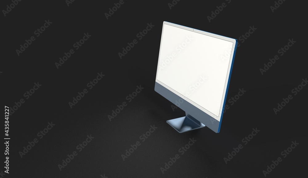 Computer display mock up with blank white screen. Stylish desktop computer mockup 3D Computer display mock up with blank white screen. Stylish desktop computer mockup 3D