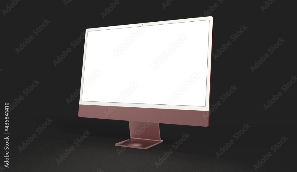 Realistic flat screen computer monitor 3de style mockup with blank screen isolated 3d Realistic flat screen computer monitor 3de style mockup with blank screen isolated 3d