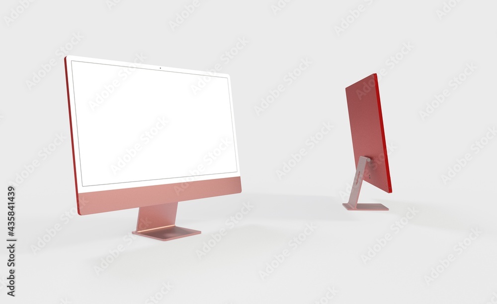 Computer display mock up with blank white screen. Stylish desktop computer mockup. new Computer display mock up with blank white screen. Stylish desktop computer mockup. new