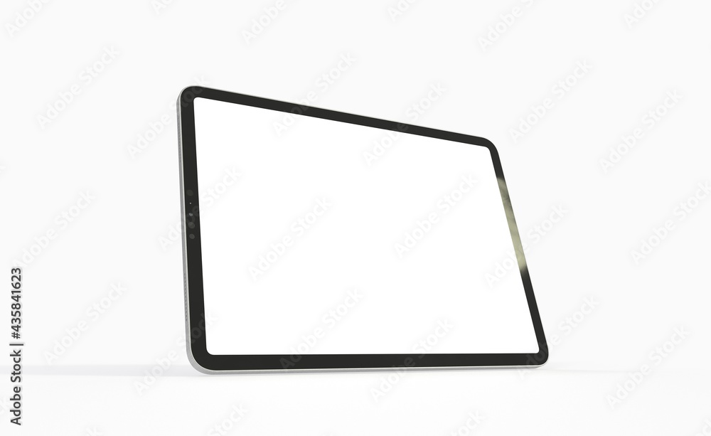 Photo 3D brandless tablet with empty screen isolated ipad Photo 3D brandless tablet with empty screen isolated ipad