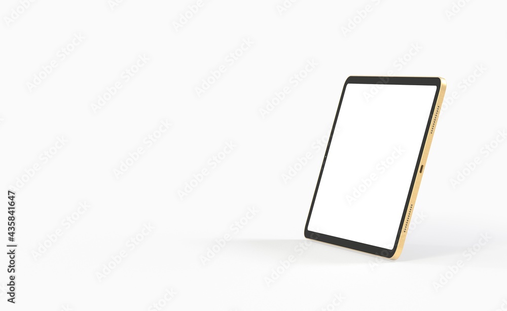 Photo 3D brandless tablet with empty screen isolated ipad Photo 3D brandless tablet with empty screen isolated ipad