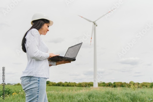Engineer working at wind turbines